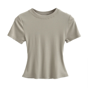 Camiseta Blanca Lisa al por Mayor para Mujer, Ropa Casual de Verano, Camiseta de Algodón de Primera Calidad, Personalizable al por Mayor, Ropa Femenina de Moda - Product Image 2