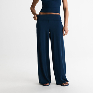 Pantalon de jogging en maille taille haute pour femme, coupe ample décontractée, en tissu doux et respirant de qualité supérieure - Product Image 1