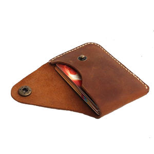 Genuine Leather Small Size Vintage Bifold Black <b>Men</b> <b>Wallet</b> RFID ID custom <b>Credit</b> <b>Card</b> Holder with Button Closure Multi-Function - Product Image 1