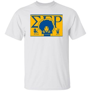 Camiseta de Algodón con Serigrafía Sigma Gamma Rho, Blanca, con Logotipo Personalizado, Estilo Griego, Prenda Casual de Moda para Hermandades - Product Image 1