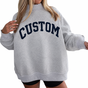 Sweat-shirt à col montant surdimensionné pour femmes, tissu en polaire doux, séchage rapide, anti-rides et anti-boulochage - Product Image 1