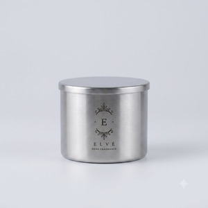 Pot à bougie de luxe en acier inoxydable avec couvercle hermétique, logo personnalisé, récipient vide en métal brossé pour parfum d'ambiance - Product Image 2
