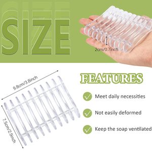 Support à savon professionnel en plastique, 2 pièces, avec égouttoir intégré pour économiser le savon - Product Image 2