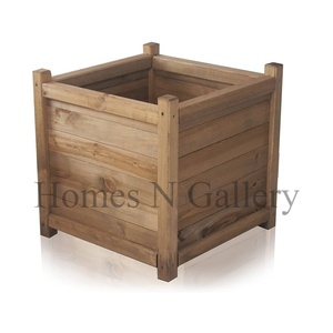 Maceteros hechos a mano de gran tamaño para exteriores, minimalistas, tamaños personalizados, atractivo acabado de madera Natural, muebles de exterior increíbles - Product Image 1