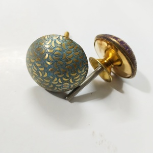 Violet Elegant Vintage Brass Door Knob with Ornate Detailing Premium Round Metal <b>Hardware</b> for Classic Home Interiors - Product Image 2