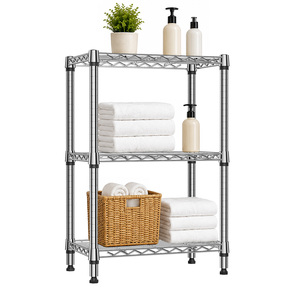 MZG Wholesale Ready Stock Small 3 Tier Metal Utility <b>Rack</b> Wire Mesh Shelving Flexible Wire Storage System Factory China - Product Image 1