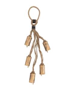 Ensemble de clochettes en métal doré au design moderne, 3 clochettes harmonieuses pour arbre de Noël, écologiques, faites à la main, décoration rustique pour la maison, taille et logo personnalisables - Product Image 1
