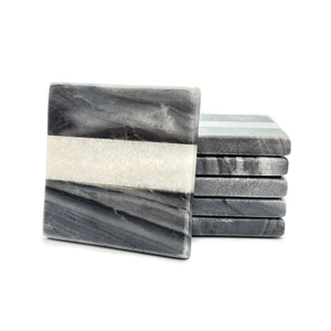 Modern Design Natural Marble <b>Table</b> <b>Coasters</b> Eco-Friendly Durable Washable Stone Drink Accessories - Product Image 5