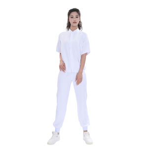 Conjunto de Uniforme para la Industria Alimentaria de Manga Corta, 100% Poliéster, Color Blanco |   Ropa de Trabajo Personalizada de Fábrica OEM - Product Image 2