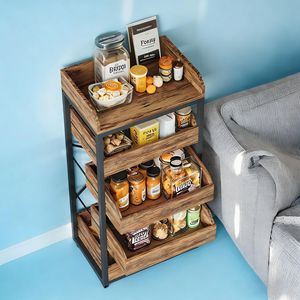 Scaffale in Legno a 5 Cassetti con Cesto Portafrutta e Verdura - Product Image 3