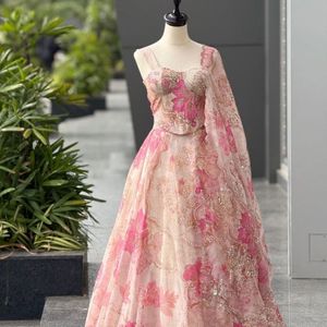 AARIKA TEXTILE Modern Digital Printed Summer/Winter Casual Style Organza Quick Dry <b>Kurta</b> / Kurti Corset Embroidered Padded - Product Image 3