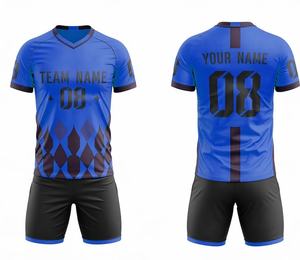 Custom Gray Digital Print Soccer Jersey Set Team Name Number Adults Unisex Breathable Polyester <b>Shorts</b> Uniform - Product Image 3