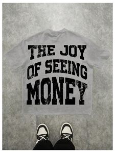 Camiseta de hombre oversize de corte holgado con hombros caídos, manga corta, de algodón, estilo casual y streetwear - Product Image 4