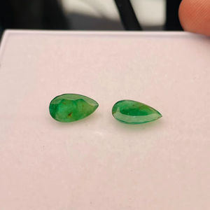 Par de esmeraldas naturales de Zambia, corte pera, 2.72 ct, piedra preciosa de buena calidad, buen brillo, color verde agradable, pulido perfecto para joyería. - Product Image 2