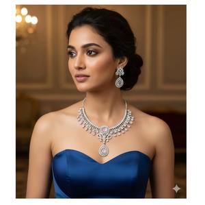 Conjunto de Collar y Pendientes de Latón con Acabado Antiguo de Calidad de Exportación para Bodas, Festivales y Uso Étnico, Disponible al Mejor Precio - Product Image 6