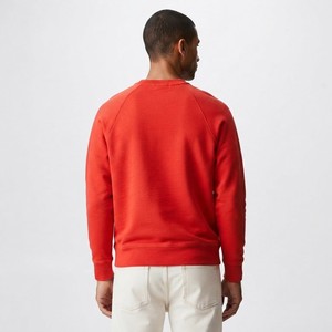 Sudadera de Manga Raglán Roja Brillante para Hombre, Cuello Redondo, Felpa Suave, Estilo Deportivo Casual, Manga Larga, Esencial para Invierno, Superventas - Product Image 2