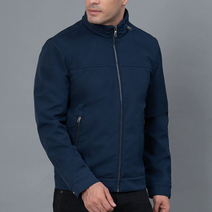 Chaqueta Bomber Casual de Cuero PU para Hombre, Cuello Redondo, Cierre de Cremallera, Color Negro Sólido, Cortavientos, con Capucha, Estilo Motero para Invierno, 120g - Product Image 2