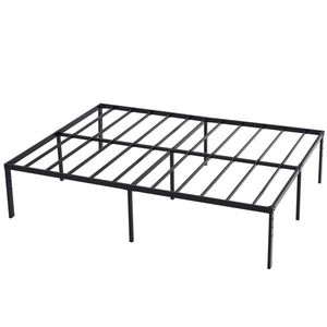 Struttura Letto in Ferro Semplice e Base 208,2 x 198 x 45,7 cm, Letto in Metallo Nero Altezza 46 cm per Hotel, Scuola, Camera da Letto, Appartamento, Soggiorno - Product Image 1