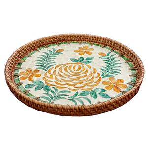 Plateau de mosaïque en nacre de luxe: idéal pour les accents de maison élégants - Product Image 2