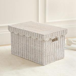 Cesta de almacenamiento para ropa con tapa, de ratán natural, ideal para guardar ropa y artículos esenciales del hogar. - Product Image 5