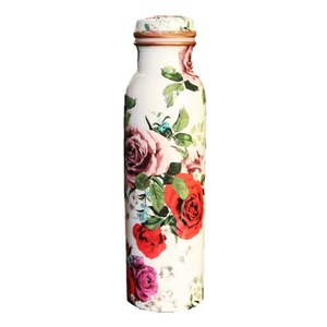 Botella de Agua de Cobre Directo de Fábrica con Diseño Bohemio de Hojas, Portátil para Viajes, Incluye Tapas - Product Image 4
