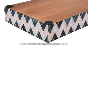 Bandeja de baño con incrustaciones de resina y hueso hecha a mano, organizador elegante para tocador, perfume y artículos de tocador para la venta - Product Image 4