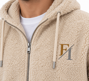 Custom Mens <b>Sherpa</b> <b>Fleece</b> Hoodie Full Zip Teddy <b>Fleece</b> Jacket Warm Winter Hooded Sweatshirt Embroidered Logo OEM Supplier Winter - Product Image 4