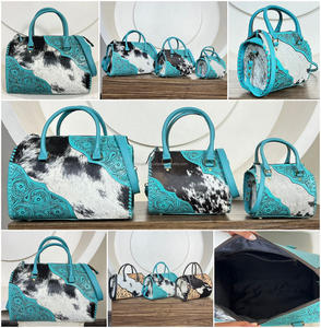 Bolsas de Viaje de Fin de Semana de Cuero Genuino 100% con Diseño Floral Tallado a Mano, Personalizadas y de Venta Caliente, Bolsas Elegantes con Patrón Estilizado - Product Image 3