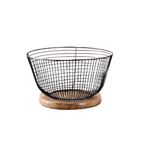Classic Look Design Fruit <b>Basket</b> Metal Wire Storage <b>Basket</b> Black Simple Design <b>Stackable</b> Multi Purpose Neatening Organizer Metal - Product Image 5