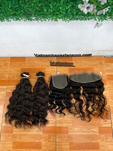 Extensions de cheveux vietnamiennes Modèle 007, 100% cheveux humains vierges Remy du Vietnam, en vrac, 100g, double trame machine, pour toutes les couleurs - Product Image 2