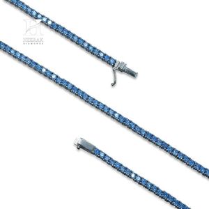 Luxury Blue <b>Gemstone</b> Tennis <b>Bracelet</b> Round Cut Stones 14K/18K Gold Fine Jewelry Manufacturer - Product Image 2