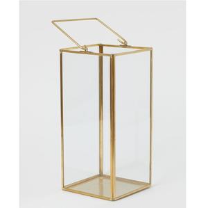 Portavelas de Vidrio Contemporáneo, Portavelas de Metal y Vidrio con Forma Geométrica, Elegante Portavelas - Product Image 1