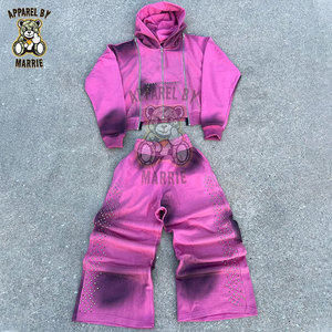 Wholesale Custom Oversized Rhinestones Tracksuit For <b>Men</b> Cotton PC Blend OEM Private label Midweight <b>Men</b> Sportswear Jogging Set - Product Image 1
