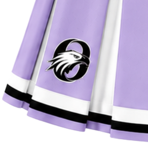 Jupe plissée de cheerleading pour femmes, lavande, blanche et noire, taille haute, pour performance sportive, danse et uniforme de cheerleading - Product Image 5