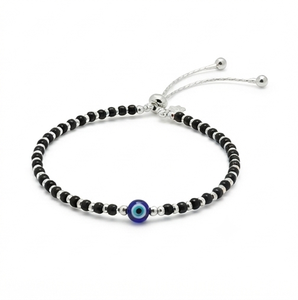 DIVYORO <b>BEADED</b> SILVER PULL TIE <b>ANKLET</b> - Product Image 1