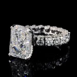 Anillo de Compromiso con Diamante Cultivado en Laboratorio, Corte Radiante, 6.20 Ct, Certificado IGI, Oro Blanco de 14k - Product Image 2