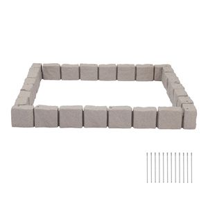 Kit Bordo Giardino Senza Scavo da 4,7 m, Bordura Paesaggistica Effetto Pietra per Prato e Aiuole, Confezione da 4 Sezioni Ciascuna - Product Image 1