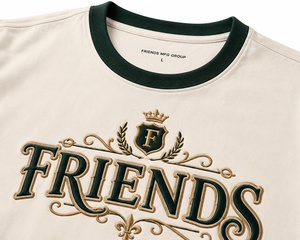 Camiseta de manga corta color crema para hombre con ribete en contraste y diseño de logotipo frontal, corte regular, estilo casual con logotipo personalizado - Product Image 4