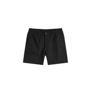 Shorts décontractés noirs pour hommes avec taille élastique, coupe confortable et décontractée, poches latérales, tissu léger et idéal pour l'été au quotidien - Product Image 1