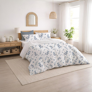 Ensemble de housse de couette Queen Size en coton premium, housse de couette confortable avec oreiller, doux et respirant, collection hôtel - Product Image 1