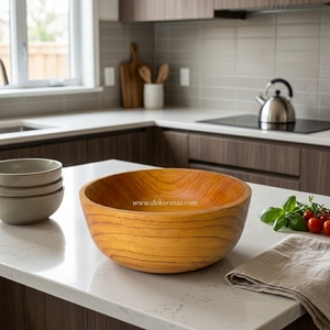 Ensemble de vaisselle en bois de teck vintage écologique de 8,8 à 12 pouces, cadeaux d'affaires, bol de service, saladier, ustensiles de cuisine, emballage en carton - Product Image 6