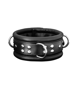 Collier de cou rembourré en cuir de vache de haute qualité, marque IRISCO, noir, 65 mm, design personnalisé, fabricant direct, équipement BDSM, fétiche, kinky - Product Image 1