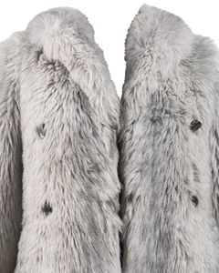 Manteau long élégant en fourrure pour femme, à manches longues, double boutonnage, épais et moelleux, couleur unie, pour l'hiver - Product Image 2