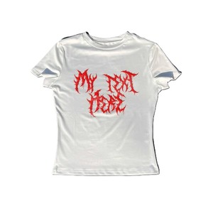 เสื้อยืดคอกลมแขนสั้นสีขาวสำหรับผู้ชาย ผ้าเจอร์ซีย์ 100% คอตตอน พิมพ์ลายตัวอักษรด้านหน้า สวมใส่สบาย ทรงหลวม ระบายอากาศได้ดี แห้งเร็ว - Product Image 3