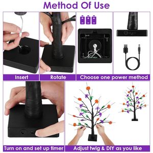 2-Pack 1.97FT Indoor Halloween <b>Tree</b> <b>Lights</b> Black Lighted <b>Trees</b> with Adjustable Timer Halloween Indoor Decorations and Twigs - Product Image 6