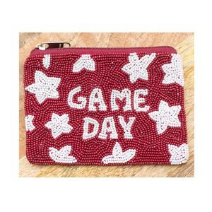 Nouvel Arrivage Porte-monnaie Perlé en Tissu Fait Main avec Lettres Thème Match Sportif pour Femme, Multi-usage pour Monnaie, Billets, Cartes et Maquillage - Product Image 2