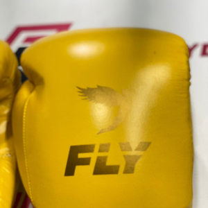 Guantes de Boxeo Fly Superlace Pro X 2 para Entrenamiento y Sparring, de Cuero Vacuno Auténtico - Amarillo - Product Image 2