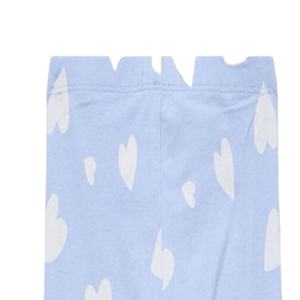 Leggings en coton bleu pastel pour filles, taille élastique, élasthanne, doux, extensibles, coupe ajustée, pantalon décontracté tendance pour enfants, à porter tous les jours en été - Product Image 3
