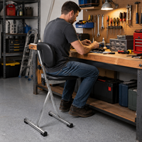 Chaise d'atelier industrielle réglable multifonctionnelle pliable du Vietnam avec siège réglable en hauteur GAPGAR037