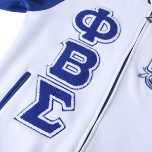 Phi Beta Sigma White Varsity Fleece Jacket for Men Comfortable Fit Premium Fabric Greek Fraternity Apparel Casual Outerwear - Product Image 5